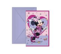 Folat Invitations Minnie Mouse 93942P – FSC, Minnie Junior, avec enveloppes, rose – 6 pièces