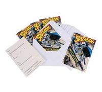 6 Invitations Batman + 6 Enveloppes - anniversaire Blanches G