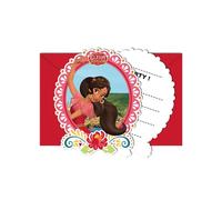 6 Invitations + Enveloppes Elena D'avalor Taille Unique Rouge