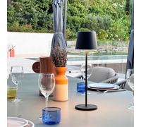 Lumisky Lot de 6 lampes de table touch sans fil en aluminium KELLYL BLACK LED blanc dimmable H38 cm avec plateau de chargement