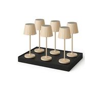 6 Lampes de table ABBY Sable H30cm + base de chargement