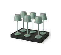6 Lampes de table ABBY Vert H30cm + base de chargement