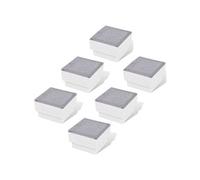 vidaXL Spots LED encastrés de sol extérieur 6 lampes 100x100x68 mm Blanc chaud
