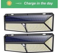 6 lampes solaires à LED avec détecteur de mouvement Lampe de jardin extérieure 266LEDs Superlight waterproof Applique murale