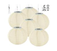6 lampions solaires Ø 30 cm à LED blanc chaud - Lunartec