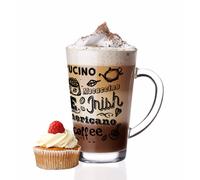 Sendez Lot de 6 verres à latte macchiato 300 ml et 6 cuillères en acier inoxydable (gratuites).