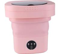 6.lave-linge 5L pliant portable automatique pour le lavage en profondeur et l'essorage avec tube d'eau 100?240V Rose EU Plug