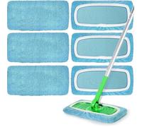 6 lingettes de balai réutilisables - compatibles avec le balai Swiffer Sweeper - lingettes sèches en microfibre et lingettes humide