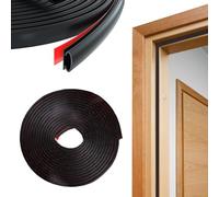 6 M Joint de Porte D'Entrée, 10 mm x 6 mm Isolation Phonique Fenetre | Noir Caoutchouc Joint Autocollant, Type D Imperméable Isolant Porte D'étanchéité, Anti-collision Weather Stripping Door Seal