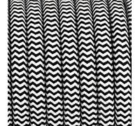 6 mètres 2 - fils Câble textile fil électrique tissu rond 2x0,75 2G0,75 zèbré tigré noir et blanc 40