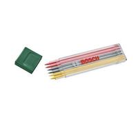 Bosch Mines graphites multicolores 1600A032UV – Set de 6 (2 rouges, 2 jaunes, 2 HB) – 2,8 mm – Étui