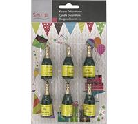 6 mini bougies Champagne * * pour nouvel an, fête et Anniversaire//Bougies gâteau gâteau décoration de table Candle bouteilles champagne Bottle