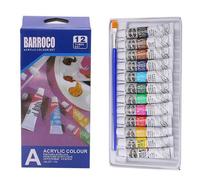6 Ml 12 Couleurs Professionnel Peinture Acrylique Aquarelle Ensemble Main Peinture Murale Brosse