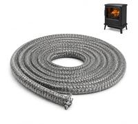 6 Mm x 2.5 M Fibre De Joint Porte Cheminée, High Temperature Fiberglass Stove Seal, Heat Resistant Gasket Cord up to 600°C Avec 4 High Temp Adhesive Tapes, Fireproof Seal pour Wood Stove, Fireplace