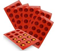 6 moules à mini-muffins, marron, en silicone, 29 x 17 x 1,5 cm, pour gâteaux, brownies