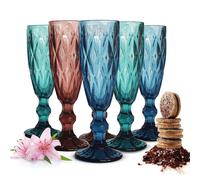 6 Multicolore Coupes à Champagne 150ml Verres de Flûte Proseccogläser Prosecco