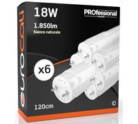 6 Neon LED 120cm Reglette LED Tube Garage Blanc Naturelle 4000K T8 G13 18W | 1850 Lumens avec Starter Garantie 6 ans - Haute Luminosité 102 lm/W - Matériau en Nano Plastique Remplacement Néons Magasins