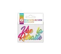 6 ORNEMENTS DE TABLE RETRAITE MULTICOLORE MÉTALLISÉ