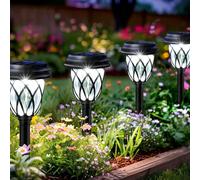 6 pack de lampes de jardin à piquet à énergie solaire - IP44 étanche, design en treillis, matériau polypropylène, installation facile pour la cour, le patio et l'éclairage paysager extérieur, parfait 