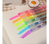 6-Pack de marqueurs fluorescents à double tête pour étudiants - Matériau plastique, grande capacité ! Parfait pour surligner, journaliser & peindre - Cadeaux de papeterie pour la rentrée scolaire !, R