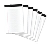 6 Pack Legal Pad 5x8, 180 Sheets Small Note Pad College Ruled Writing Pad Perforated Notepad for School, Office, To-Do Lists Grocery List Shopping List, 30 Sheets White