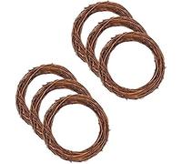 6 Pack Retro Christmas Couronne De Vigne Couronne De Vigne Sèche Couronne Naturelle Naturel Artisanat Natural Grapevine Couronnes pour Porte De Noël/Décor Mural Halloween Wreatween 25cm 6pack,