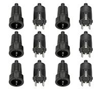 6 Paires Fiches Schuko Mâle et Prises Femelle 16A 250V, Connecteurs Électriques avec Protection et Anti-torsion, Fiches Secteur pour Câble Intérieur et Extérieur, Noir