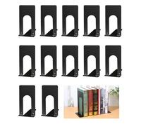 6 Paires Serre Livre,Bookends,Cale Livre en Métal Rangement Livre Bloc Livre pour Étagère Presse Livre pour Enfants,la Maison,Bureau,Écoles et Maison,Librairie et Bibliothèque,NoirCD,(70x100x130 mm)