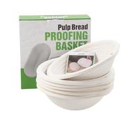 6 paniers de fermentation en pulpe 21,5 cm + 6 chemises en lin - Banneton pour pain au levain, idéal pour boulangerie maison et professionnelle