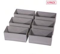 6 paquets Boîte de rangement pliable en tissu, organisateur de commode, paniers en tissu, bacs, diviseurs pour vêtements, sous-vêtements, soutiens-gorge, chaussettes, lingerie, vêtements. Décorations 