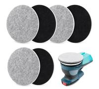6 pcs Ø 125mm tampons de polissage,adhésifs en feutre pour auto,métal,bois | tampon polissage Pour Ø 125 mm ponceuse excentrique ronde et Bosch - Noir et gris