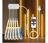 6 Pcs 1M Chaud Blanc Cob Led Bande Kit,5V Usb Cob Led Bande De Lumière Avec Télécommande Pour Le Panneau Acoustique,Étagères[CA73]