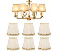 6 Pcs Abat-jour en Tissu, 9 x 13 x 14 cm Petit Abat-jour Mural, Ampoule à Clipser E14 pour Lampes de Table à Ampoule E14, Lustres, Appliques Murales