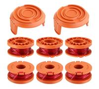6 PCS Bobine de Fil de Rechange,Bobines de Rechange,Compatible avec worx tels que wg150, wg151, wg151.5, wg152, wg153, wg154, wg155, wg155.5, wg156, wg157 et wg160.(+ 2 couvercle de bobine)