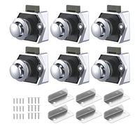 6 PCS Bouton Poussoir Loquet, Serrure Tiroir et Verrou Porte Placard, Loquet de Verrouillage de Porte Sans clé pour Camping-car, Yachts, Bateau, Caravane