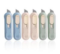 6 PCS cutters utilitaires, couteau utilitaire pliant, mini utilitaire lame cutter de sécurité, coupe-boîtes multifonctions pour le bureau, la maison, l'artisanat, les cartons, le papier