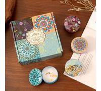 6 PCS Kit Bougie Parfumée Aromathérapie - Coffret Cadeau Femme, Décoration Maison Naturelle pour Bain/Yoga/Mariage/Jardin (4 Modèles-D)
