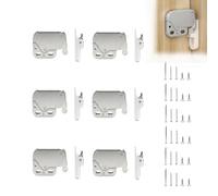 6 Pcs Loqueteaux à Ressort Mini Latch Serrure à Ressort push-to-open, Petit loqueteau, pour porte de placard, meubles, cuisine, penderies, fenêtres, vis incluses