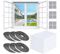 6 Pcs Moustiquaire Fenêtres, Filet Écran Insecte avec Ruban Adhésif, Moustiquaire Enroulable Recoupable 150 * 130 cm (blanc)
