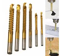 6 pcs NEUF 3-8 mm Revêtement en titane HSS Foret perceuse électrique Plastique en métal trou rainurage Foret scie Carpenter outils de travail du bois