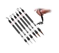 6 pcs Piston Remplir Stylo De Brosse À Eau Chinoise, Stylo De Calligraphie Japonaise Chinoise Pour Débutant Peinture Pinceau Réutilisable Dessin Stylo Fournitures Scolaires