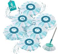 6 Pcs pour Serpillere Leifheit Tête De Mop De Remplacement,Système à 2 Fibres Balai pour Leifheit Serpillière Franges De Femeo