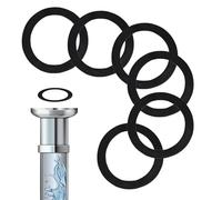 6 Pcs Rondelles en Caoutchouc avec Joint Torique, Caoutchouc Plat Rondelle, OD 45mm, ID 31mm, Joint Bonde Evier pour Bassins D'eaux Usées, Tuyau D'évier de Cuisine, Tuyau D'évacuation(Noir)
