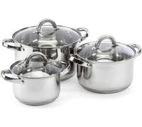 6 pcs. SET DE CUISSONS Set de casseroles à induction en acier inoxydable avec couvercle en verre