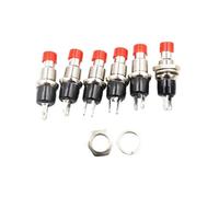 6 petits boutons ronds rouges PBS-111/NC de 2 pieds avec réinitialisation automatique et sans blocage, interrupteur bouton 7 mm