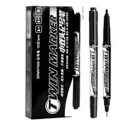 6 petits marqueurs à double tête | Stylo gras graffiti grillé-noir