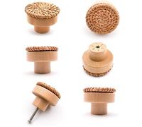 6 pices Poigne meuble bois Poigne tiroir en bois Boutons de meuble -convient pour armoires de cuisine poignes de porte