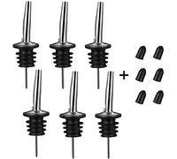 6 Pièce Verseurs en Acier Inoxydable Bec Conique Verseur Liquor Pourer Avec Capuchons Pour Liqueur Vin Huile Vinaigre Sirop Jus