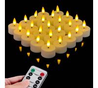6 pièces/12 pièces/24 pièces Bougies à thé alimentées par batterie, bougies, bougies à LED, bougies à LED sans flamme, bougies de vœux, effet de flamme 3D, réaliste et lumineux, sans parfum, fausses b