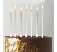 6 pièces/12 pièces/24 pièces Bougies de décoration de gâteau nacré dégradé pour fête d'anniversaire Taille Unique,24 pièces,12 piècesCire